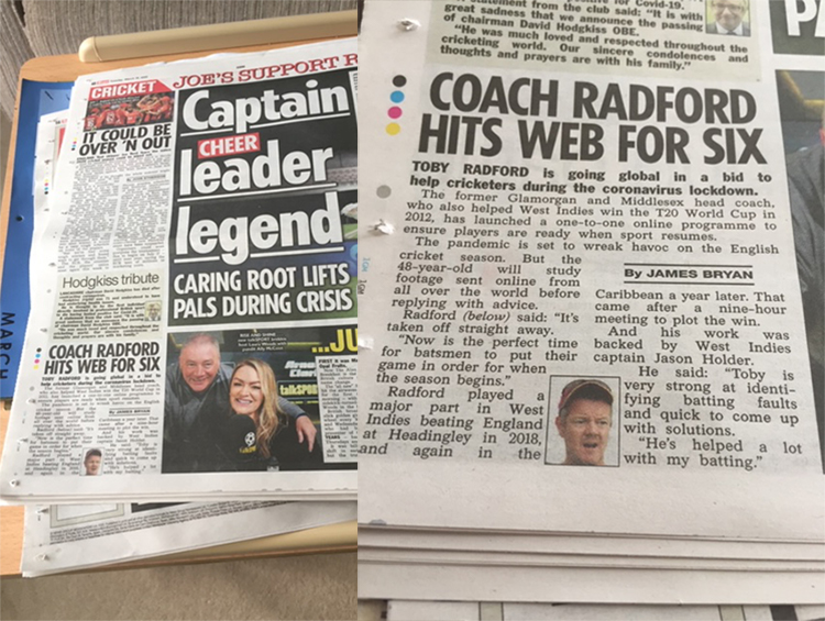 Toby Radford in The Sun